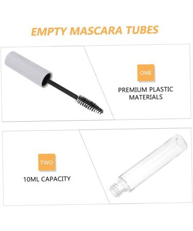 BELLIFFY 11pcs Eyelash Tube Portable Mascara Tube Lip Gloss Bottle Empty Mascara Tube White Plastic - Buy Online on SooperMarket.com