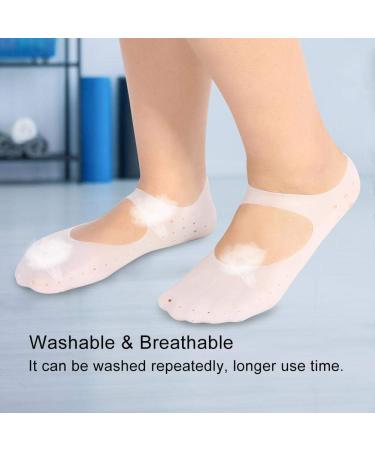 Silicone Gel Moisturizing Socks - Foot Care Tool for Women Men | Anti-Cracking & Anti-Slip Heel Protector | High Elastic and Moisturizing | Medium Blanco - Buy Online on SooperMarket.com