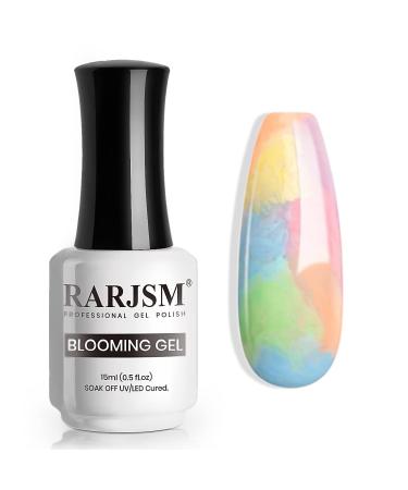 RARJSM Blooming Gel Nail Polish Clear 15ML Nail Art Polish Blossom Gel for Spreading Effect Graffiti Marble Flower Animal Watercolor Magical Effects Gel Polish UV LED Soak Off DIY Manicure Design