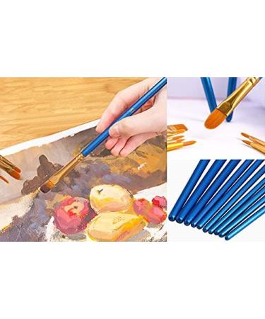 JOINREY 20 Pcs Round Pointed Tip Nylon Hair Artist Paint Brushes Set for Acrylic, Oil, Watercolor - Blue - Buy Online on SooperMarket.com