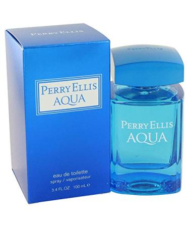 Perry Ellis Aqua Eau de Toilette Spray for Men 3.4 Ounce (Pack of 7)