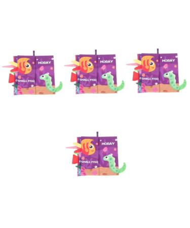 Abaodam 4 pieces -fabric book fabric books for Krinkel fabric book for young children's stuff book baby book children's toys toys book made of crumpled fabric for toddlers