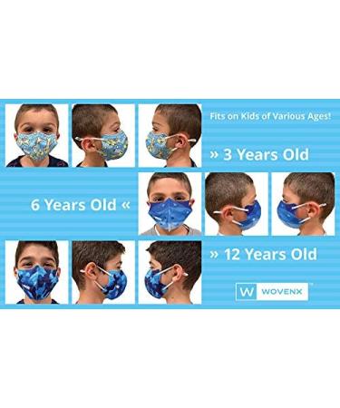 Wovenx FDA Registered 5 Ply Disposable Kids Face Mask 15 Pack - Adjustable Earloops - Individually Sealed Boys Masks - Buy Online on SooperMarket.com