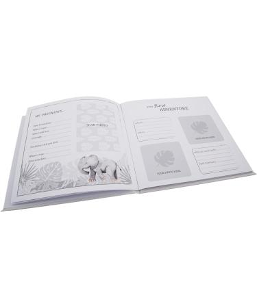 Grey Elephant Themed Baby Growth Records Book | Personalize First Adventures, First Haircut, First Christmas | 32 Page Keepsake Album - Buy Online on SooperMarket.com