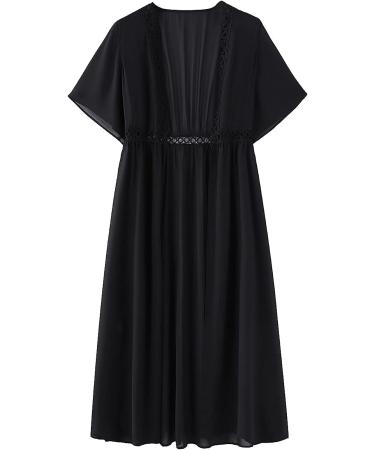 TUNUSKAT Women's Summer Kimono Cardigan | Lightweight Swimsuit Coverup | Open Front Solid Flowy Beach Top | XX-Large - Buy Online on SooperMarket.com