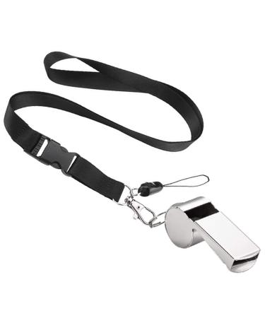 Olakin trill whistle stainless steel whistle with removable buckle metal whistle ideal for trainers referees and civil servants