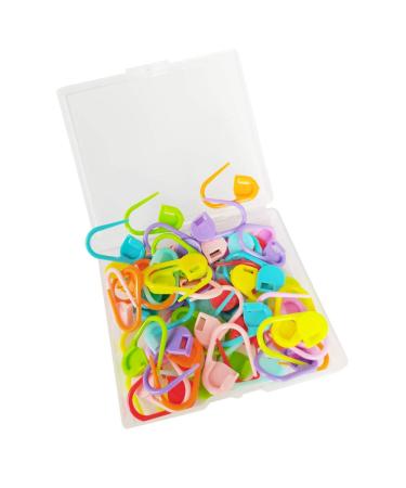 JOSDIOX Stitch Marker for Crocheting 60 pcs Stitch Markers for Knitting and Crocheting Stitch Needle Clip Counter with Storage Box Mixed Colors