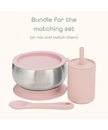 Beau Baby Stainless Steel Suction Bowl with Silicone Spoon - Pink | Baby Led Weaning Bowl for Toddlers & Kids - Buy Online on SooperMarket.com