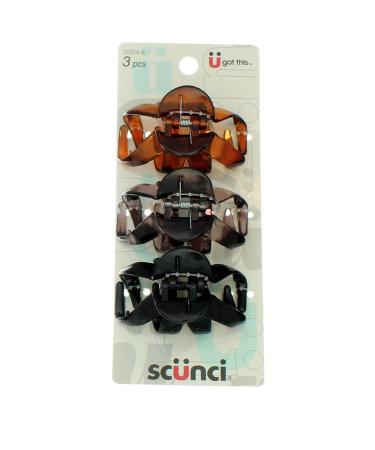 Scunci Effortless Beauty Jaw Hair Clips 3 ea (Pack of 4)