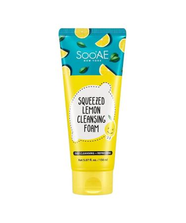 Soo'AE SQUEEZED LEMON CLEANSING FOAM Daily Face Wash Vitamin C Facial Cleanser for Oily skin to Normal skin