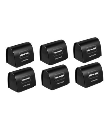 Beavorty Safety 6 pieces of blades-storage box black organizer container Reiseraser Razor For men blade razor travel case razor bank disposal razor disposable case