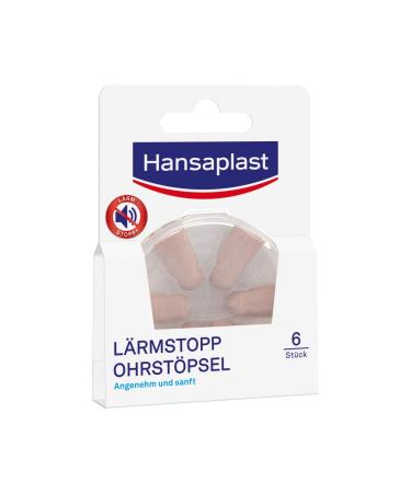 Hansaplast noise stop earplugs (6 pieces) gentle hearing protection ideal for sleeping and relaxing hearing protection plugs reduce noise by 33dB (pack of 3) 6 pieces (3 pack)