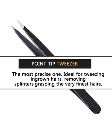 ETEDES Precise Eyebrow Tweezers Set for Women and Men 3-in-1 1 Slant Tweezers + 1 Pointed Tweezers + 1 Pointed Slant Tweezers #-0810084 - Buy Online on SooperMarket.com