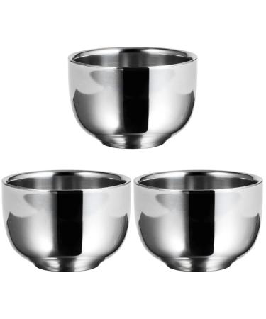 Beaupretty 3 pieces bowl foam rustproof mug bladder practical tool male special steel mug for cleaning shaving shaver shaver shaver shavering shaving soap simply 7.3x5cm silver-