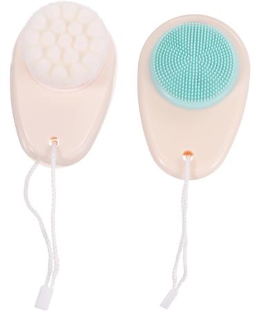 FRCOLOR Pack of 8 Double-Sided Facial Cleansing Brush Face Scrub Scrubber Silicone Facial Cleanser Handle Facial Brush Bathroom Accessories Painted - Buy Online on SooperMarket.com