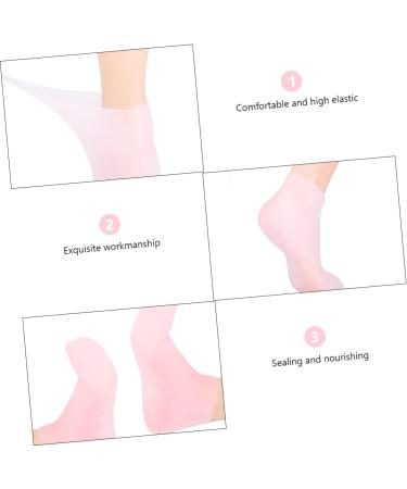 minkissy 2 Pairs Sock Skin Soles Gel Booties Moisturing Foot Moisturizing Foot Moisturizer Spa Stocking Skin Protect Soles Foot Lotion Spa Soften Women's Heel Silicone Gel Pink Sebs - Buy Online on SooperMarket.com