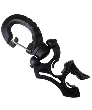 Scuba Diving Double Hose Holder with Clip Black