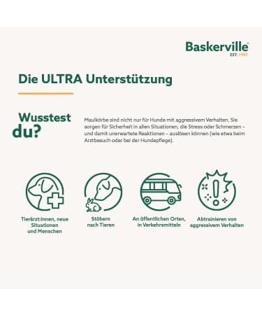 Buy Baskerville Ultra Muzzle Size 6 - Patented Design for Dogs to Pant Eat & Drink - Perfect for Large Breeds Prevents Biting & Wild Animal Browsing - Buy Online on SooperMarket.com