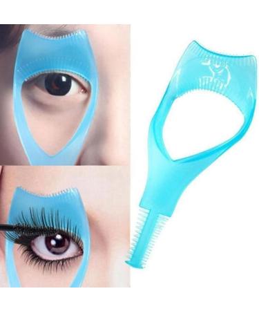 2 pcs plastic three in one makeup eyelash tool upper and lower eyelash mascara applicator applicator guide assistant eyelash comb quick makeup template.(Red+Blue) - Buy Online on SooperMarket.com