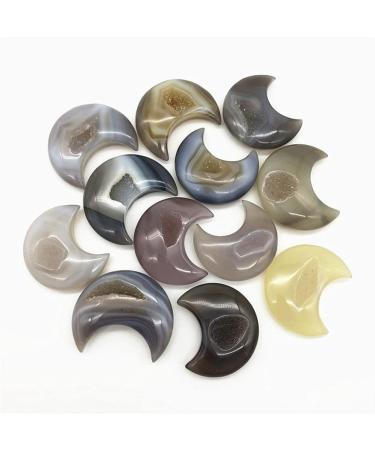 Natural Agate Geode Moon Shaped Crystal Cluster Half Moon Agate Geode Carved Crystal Stones Reiki Natural Stones and MineralsCrystal dingchi - Buy Online on SooperMarket.com