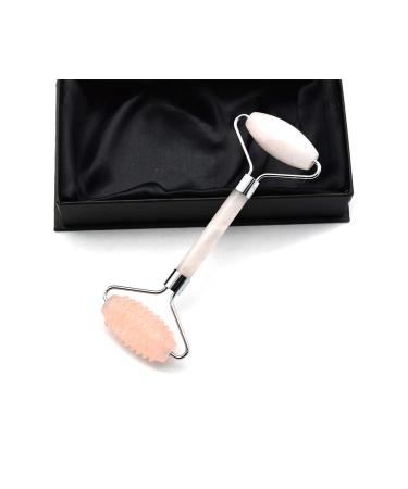 Nature Jade Roller Massage Tool for Face Neck Eye Anti Wrinkle and Aging Scraping Board Promotional Absorption Massager (Pink crystal)