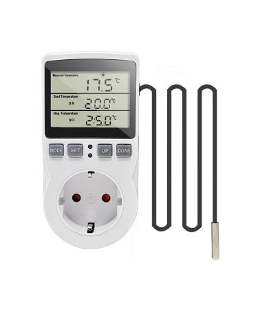 Ketotek digital thermostat temperature controller switch socket socket 16a 3m waterproof sensor for brows fermentation aquarium greenhouse germination heater cooling kt3100