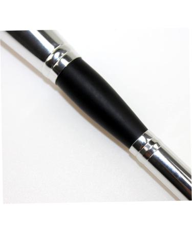Multifunction Double Head Makeup Brush | Professional Wood Handle for Blush & Eye Powder | Smooth Application | Black & Silver - Buy Online on SooperMarket.com