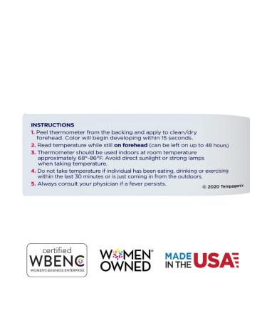 Fast Reading Disposable Forehead Thermometer Strips | Temp-N-Toss - Accurate Hygienic & Easy-to-Use Fever Indicator for Adults (6) - Ship Internationally - Buy Online on SooperMarket.com