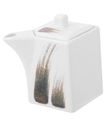 ABOOFAN Ceramic Sauce Vinegar Pot Vinegar Pouring Bottle Vinegar Canister Vintage Soy Sauce Dispenser Dressing Dispenser Bottle Shoyu Soy Sauce Bottle Sauce Jar Ceramics White Mini Oil 9.2X7.5X6CM White