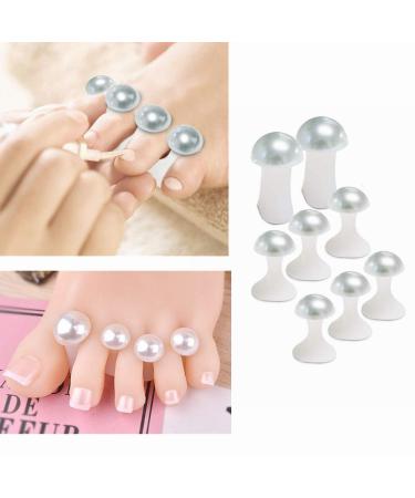 Pearl Silicone Toe Separator for Pedicure - 8pcs Toe Spacers for Feet, Stretchers, Spreaders, Polish Guards - Buy Online on SooperMarket.com