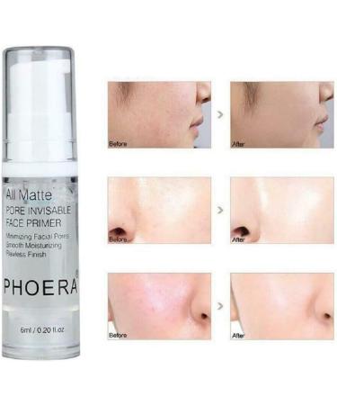 PHOERA Primer Matte Finish Face Makeup Pore filler Primer Foundation Base Oil Control Full Coverage Make Up Base Concealer Long Lasting Non Greasy Flawless Pores Minimiser Liquid Moisturizing (6ml.) 6 ml (Pack of 1) - Buy Online on SooperMarket.com