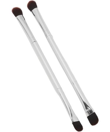 Double Ended Eyeshadow Brush with Soft Fiber Hair Professional Silver Makeup Brush Concealer Brush for Women and Makeup Artist Even Powder Grasping Electroplated Handle  - Buy Online on SooperMarket.com