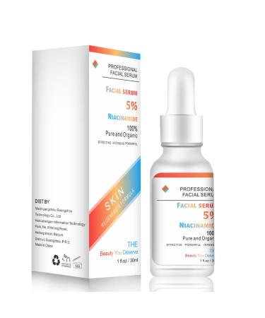 Niacinamide Serum for Face - Anti Aging with 5% Niacinamide Hyaluronic Acid and Peppermint Extract - Reduces Dryness Dark Spots Fine Lines and Wrinkles - Also Brightening and Moisturizing - 1oz