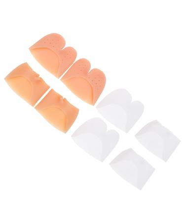 Toe Pouches 4 Pairs Toe Cover Silicone Toe Sleeves Silicone Remover Silicone Gel Forefoot Toe Separator Silicone Toe Protectors Tiptoe Mats Anti-wear Pads Tiptoe Pads