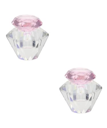 FRCOLOR Glass Nail Dish acrylic dappen dappen flower dappen Mixing Cups Glass Dappen Dish 5.5x5.5cmx2pcs Pinkx2pcs