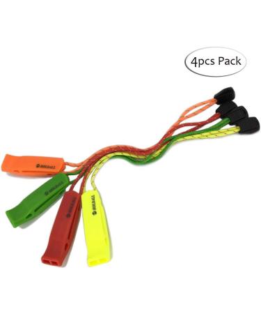 Emergency Whistle Pack of 4 with Lanyard | Ideal for Outdoor Activities Kayaking & Boating - Buy Online on SooperMarket.com