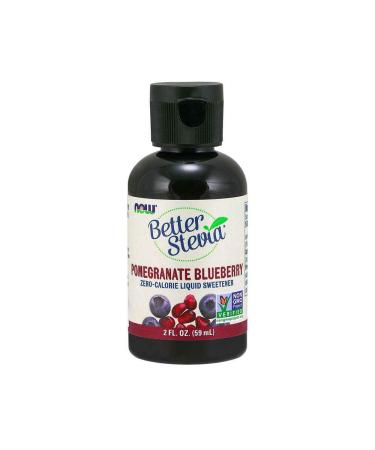 Now Foods Better Stevia Zero-Calorie Liquid Sweetener Pomegranate Blueberry 2 fl oz (59 ml)
