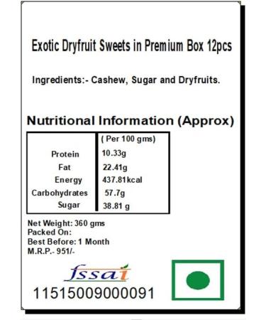 Ghasitaram Gifts Jaiccha Rakhi for Brother Exotic Dryfruit Sweets in Premium Box 12pcs with 2 Rakhis - Buy Online on SooperMarket.com