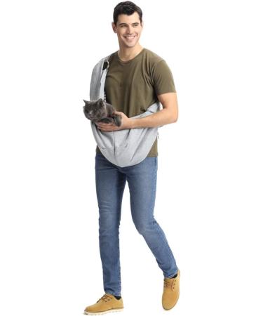 Cuby Pet Shape Turnable - Soft Hands-Free Carrier with Side Pockets for Small Dogs Puppies Cats & Rabbits - Gray 1 Pack - Buy Online on SooperMarket.com