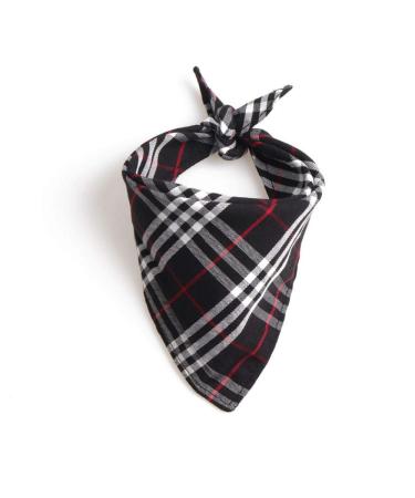 UANOU Dog Bandanas Triangle Bibs Cotton Scarf Red Plaid Printed For Puppy Small And Medium Pet Supplies S Black