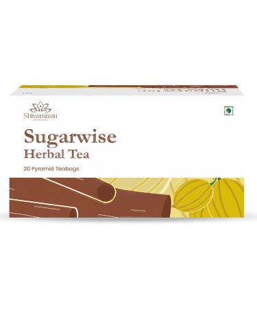 Shivamastu Ayurveda Sugarwise Herbal Tea- 20 Pyramind Tea Bags - Herbal Tea for Diabetic Wellness and Rejuvenating Metablism- Tasty Sugar Free Caffeine Free and Vegan