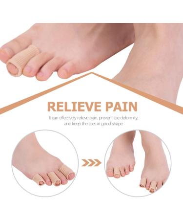COHEALI Silicone Gel Toe Spacers and Protectors - 2Pcs Beige Finger Sleeves for Toe Blister Relief - Elastic Bandage for Anti-Wear Protection - 20X1.8CM - Buy Online on SooperMarket.com
