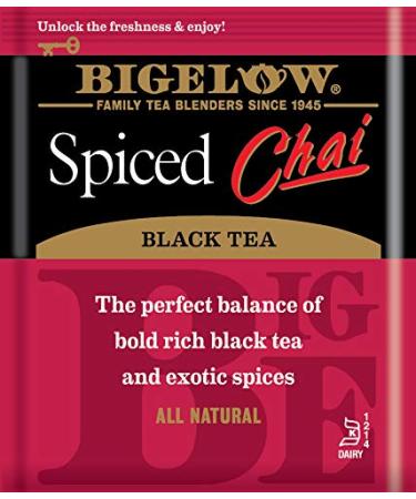 Bigelow Spiced Chai Black Tea - Caffeinated, 120 Tea Bags (6 Packs of 20) - Buy Online on SooperMarket.com