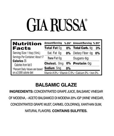 Gia Russa Balsamic Glaze 8.5 oz (3 Pack) - Premium Quality Balsamic Reduction - Buy Online on SooperMarket.com