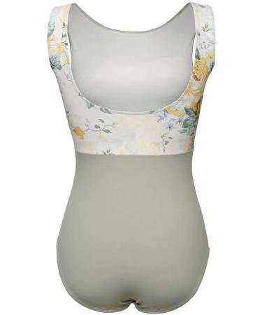 ModLatBal Women's Tank Leotard - Yellow Flower Design - X-Small | Perfect for Dance, Ballet, Gymnastics - Buy Online on SooperMarket.com