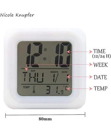 Nicole Knupfer Wolf Alarm Clock for Kids - LED Night Light Square Bedside Clock - Illuminated LCD Wake Up Alarm Gift #10 - Buy Online on SooperMarket.com