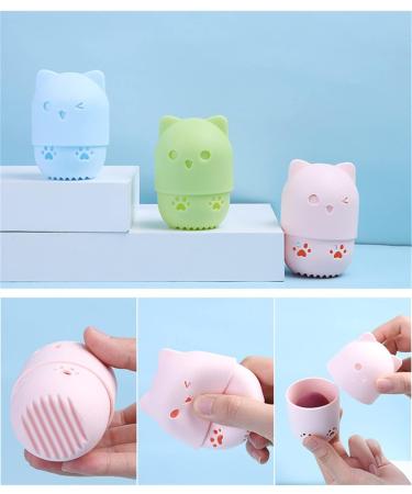 U-K 1 Pc Silicone Makeup Sponge Holder Cat Shaped Travel Case Foundation Sponge Carrying Bag Beauty Blender Holder Capsule Cosmetic Sponge Drying Rack (Random Color) Nice Design as shown - Buy Online on SooperMarket.com