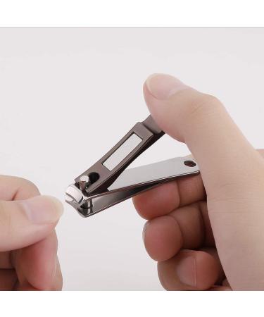 Durable Sharp Nail Clippers Set with Built-in Nail File | Matte Gray | Includes Tin Case - Buy Online on SooperMarket.com