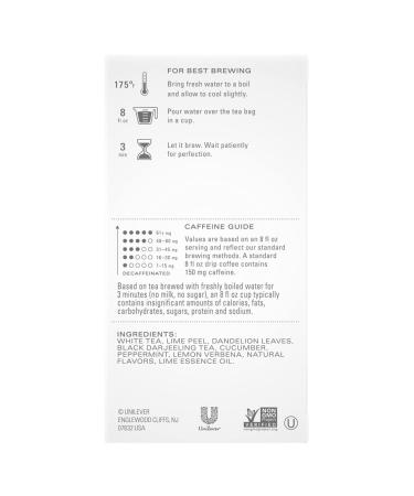 Tazo Cucumber White Tea Bags - Calming Beverage - 20 Tea Bags x 6 Pack - Buy Online on SooperMarket.com