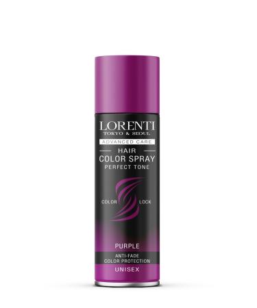 Lorenti Hair Color Spray | Temp Perfect Tone | Anti-Fade Colour Protection | Purple 150 ml